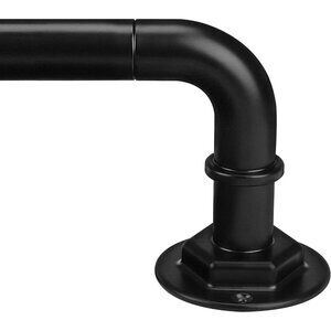 Curtain Rod for Windows 16 to 144 Inches 1 Inch Diameter Black